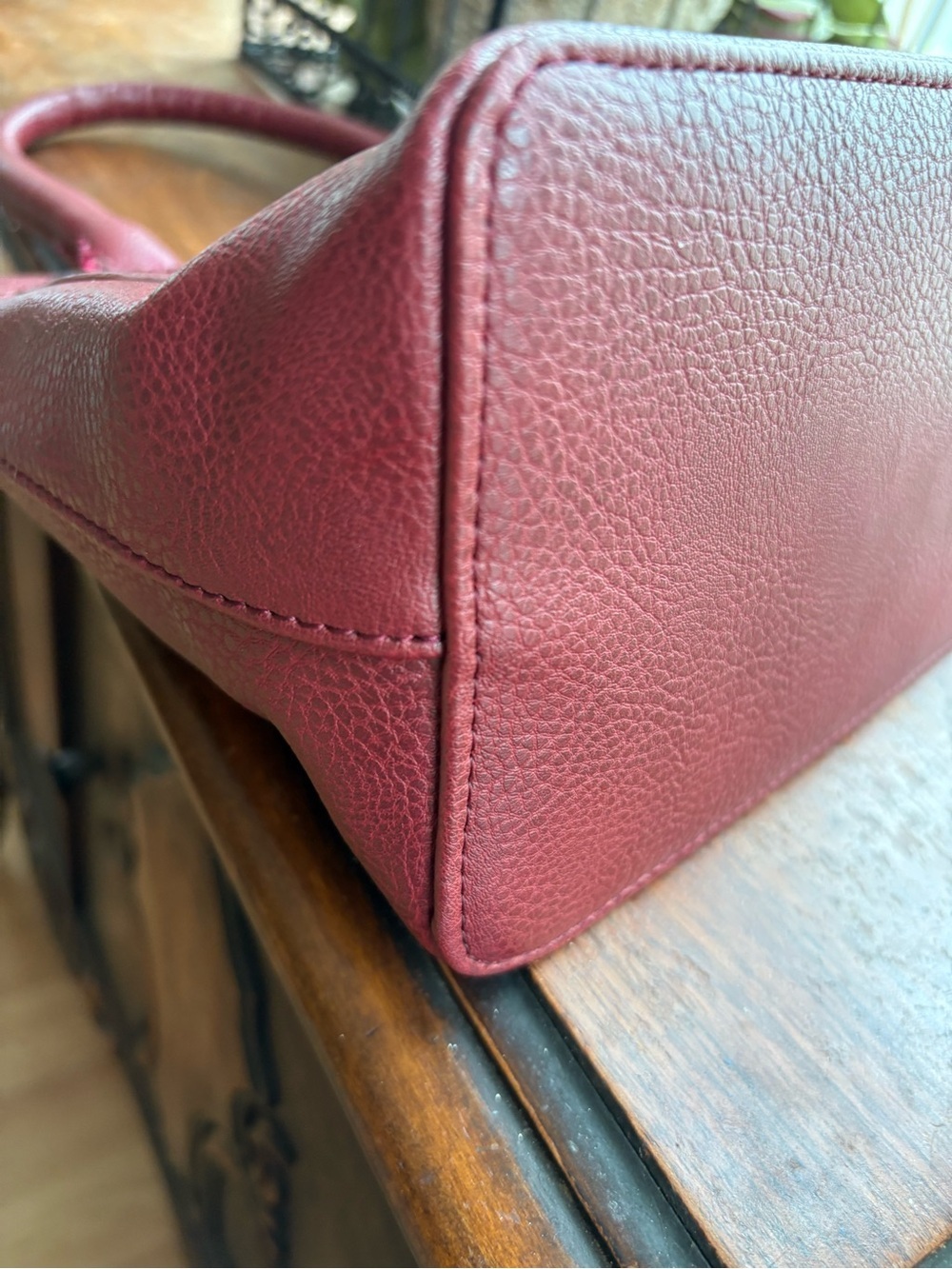 Roots 73 Red Burgundy Top-Handle Shoulder vegan leather Bag y2k - Picture 6 of 11